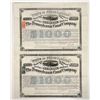 Image 1 : Pennsylvania Canal Company Bonds w/ Rare Adhesive Revenue Stamps (2) [200835]
