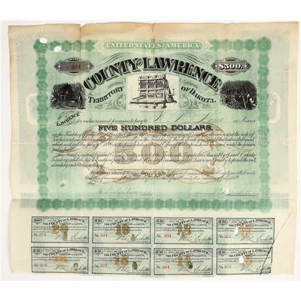 Lawrence County Dakota Territory Bond [201936]