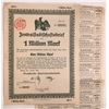 Image 2 : One Million Marks German Treasury Bond 1923 [183510]