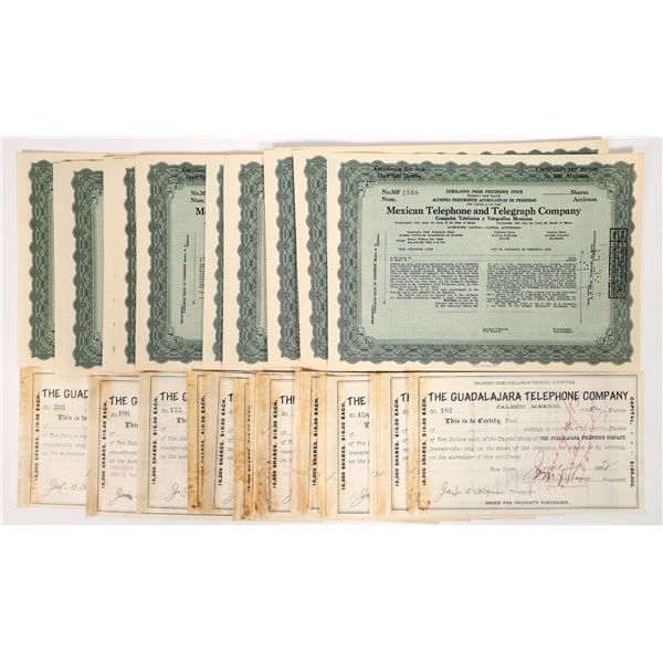 Mexico Telephone Stocks, 2 Different, 40 [192794]
