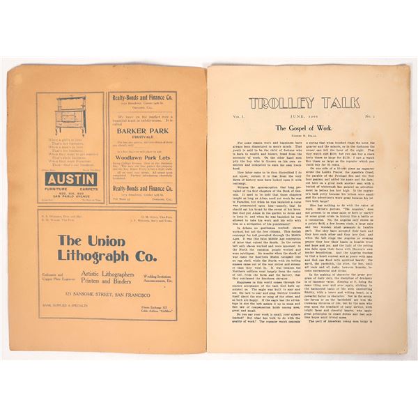 Oakland Traction, Trolley Talk, Issue #1, Rare [192079]