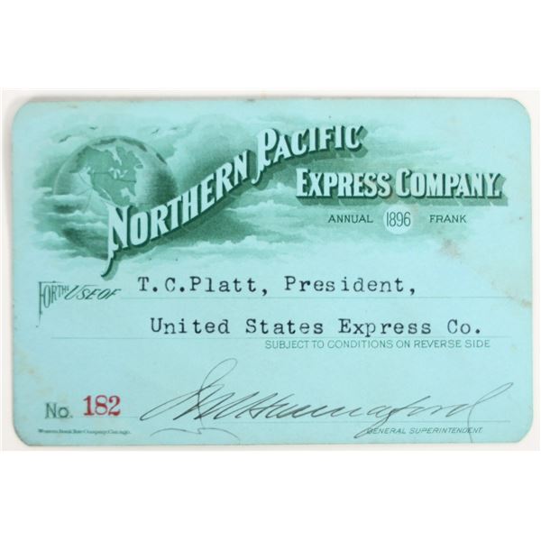 Northern Pacific Express Company Annual Frank Pass, 1896 [202716]