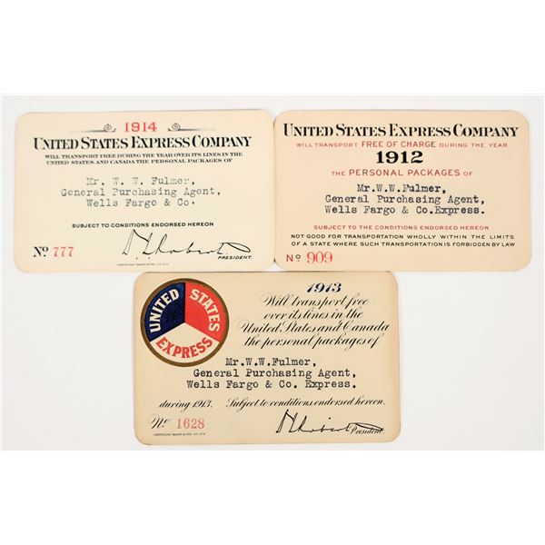 United States Express Company Frank Annual Passes, 1912-14 [202714]
