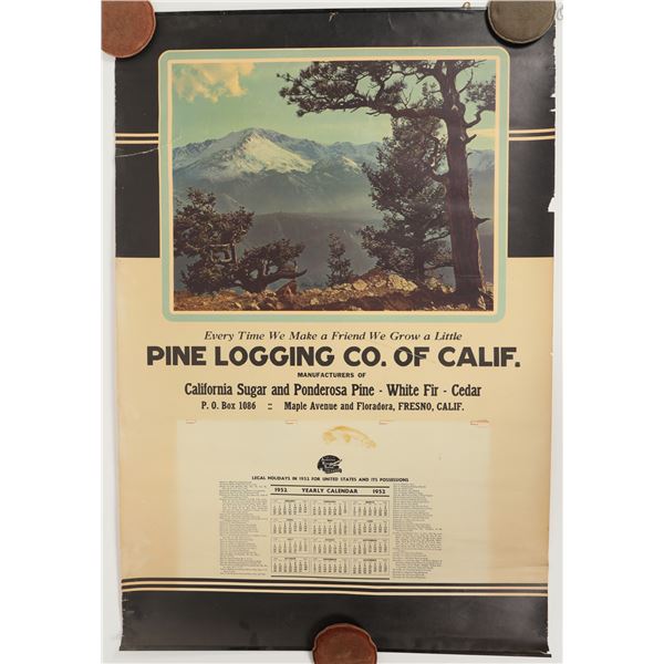 Pine Logging Co. of California Calendar Poster [195620]