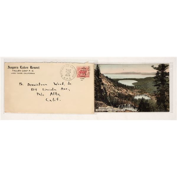 Angora Lakes Resort, Lake Tahoe, Corner Ad Cover & Postcard [202460]