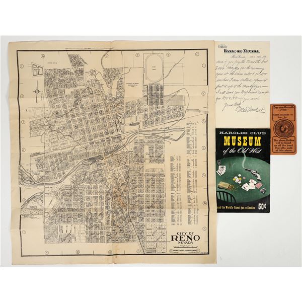 Reno, Nevada Ephemera Group (Map, Museum Brochure, Etc.) [202677]