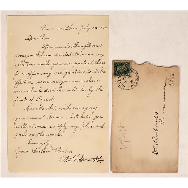 Pastor Resignation Letter, Ravenna, c1899 [189640]
