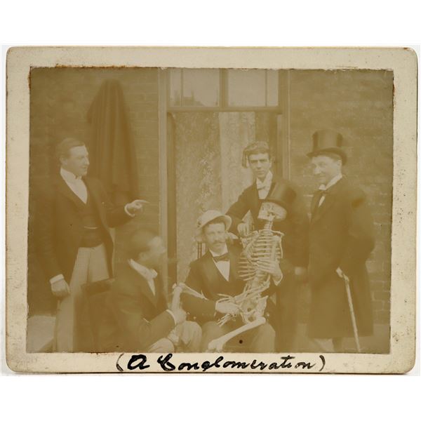c1885 Silly Med Students w/ Skeleton [200405]