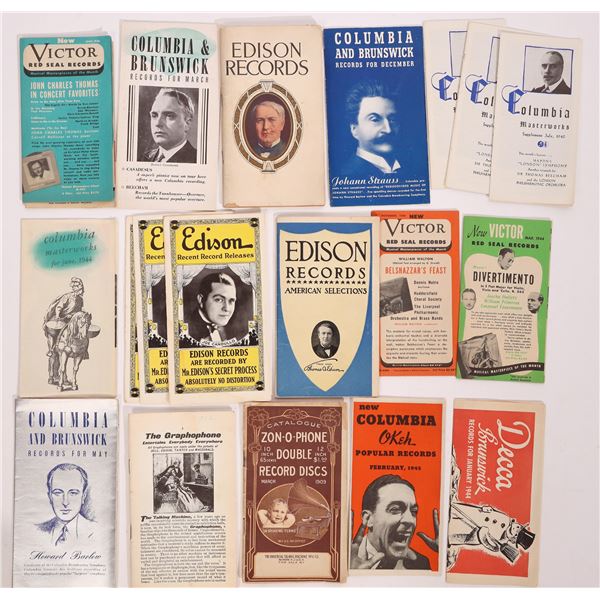Record Company Catalogs, c. 1908-45, 18 Total [186905]