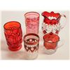 Image 1 : Artisan Red Glasses and Pitcher, 5 [190790]