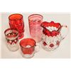 Image 2 : Artisan Red Glasses and Pitcher, 5 [190790]