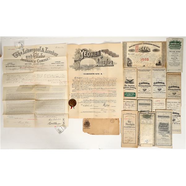 Misc. Insurance Documents, 1863-1930 [199541]