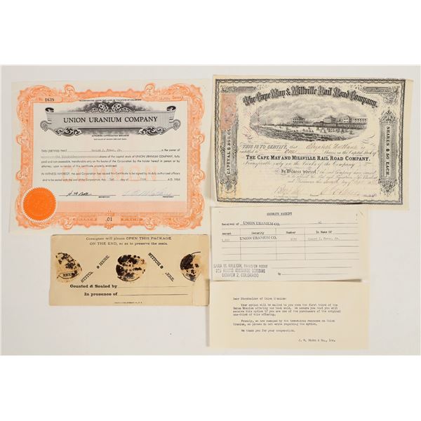 Misc. Stocks/Ephemera, 1865-1954 (3) [199412]