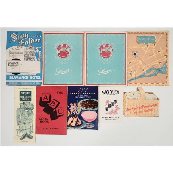Vintage Menus, Recipes & Ephemera  [202291]