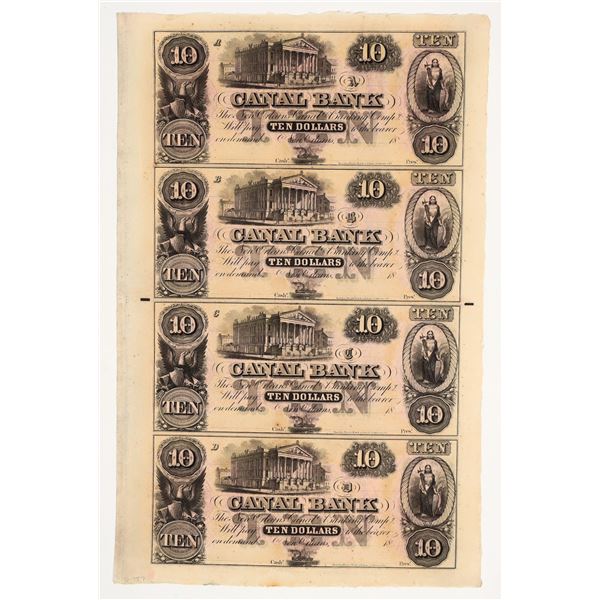 Canal Bank $10 Uncut Currency [202024]
