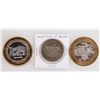 Image 1 : Silver Ten Dollar Gaming Tokens/Great Seal of Nevada (3) [201437]