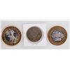 Image 2 : Silver Ten Dollar Gaming Tokens/Great Seal of Nevada (3) [201437]