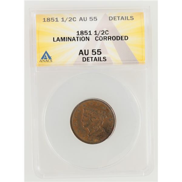 Braided Hair Half Cent 1851 [202446]