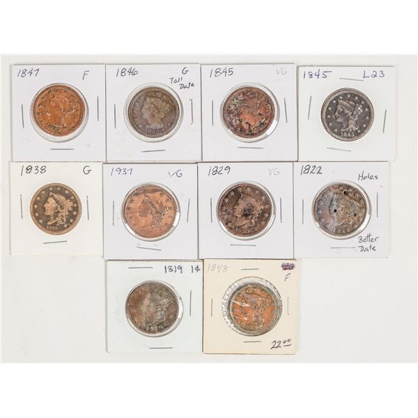 Large Cents 1819-1848 (10) [201344]
