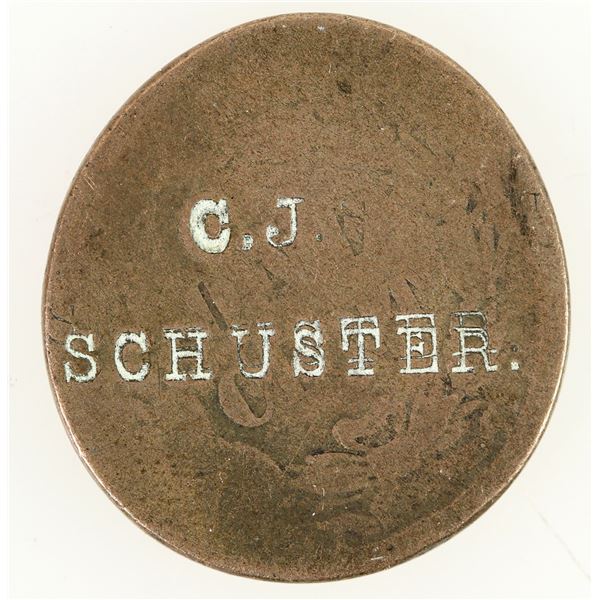 C. J. Schuster Counter Stamped Indian Head Cent [202635]