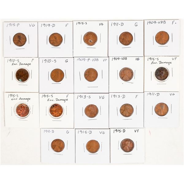 Lincoln Cents 1909 VDB-1919 (18) [200386]