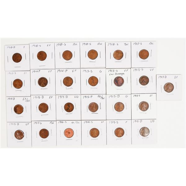 Lincoln Cents 1913-1918 (26) [201430]
