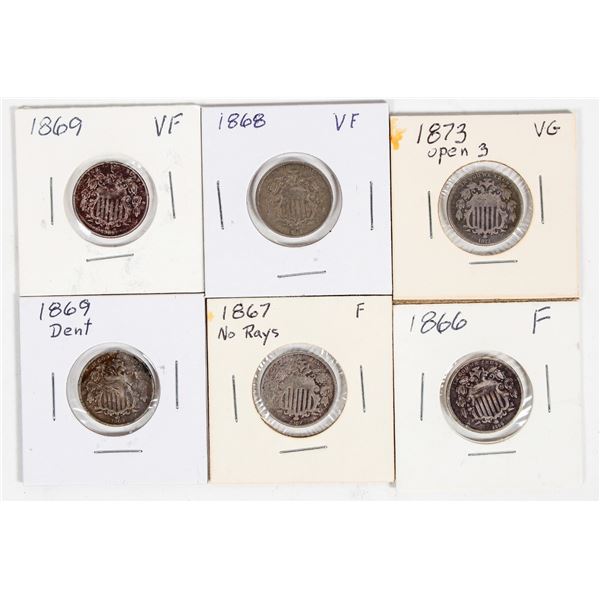 Shield Nickels (6) [201185]