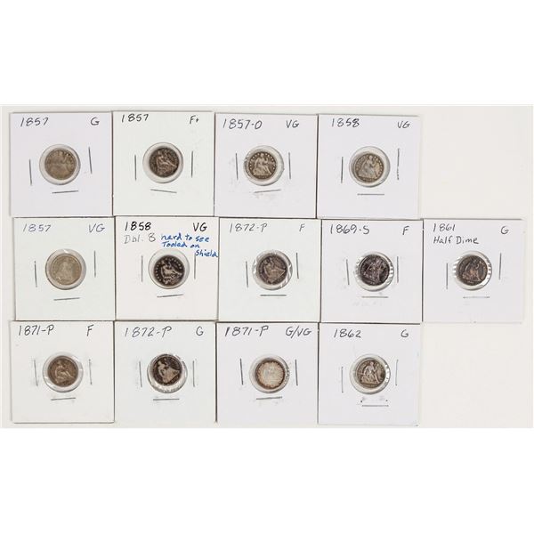 Liberty Seated Half Dimes (13) [201332]