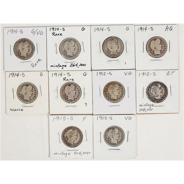 Barber Quarters "S" Mint (10) [201420]