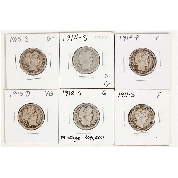 Barber Quarters (6 different dates) [201419]
