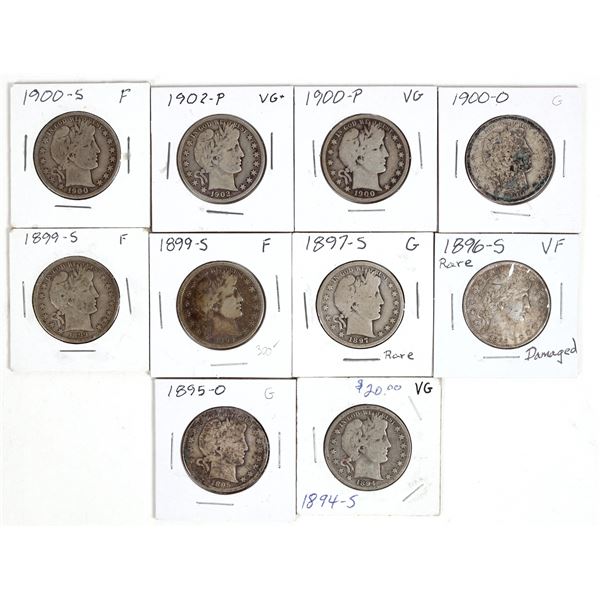 Barber Half Dollars (10) [201346]