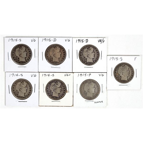 Barber Half Dollars (7) [201349]