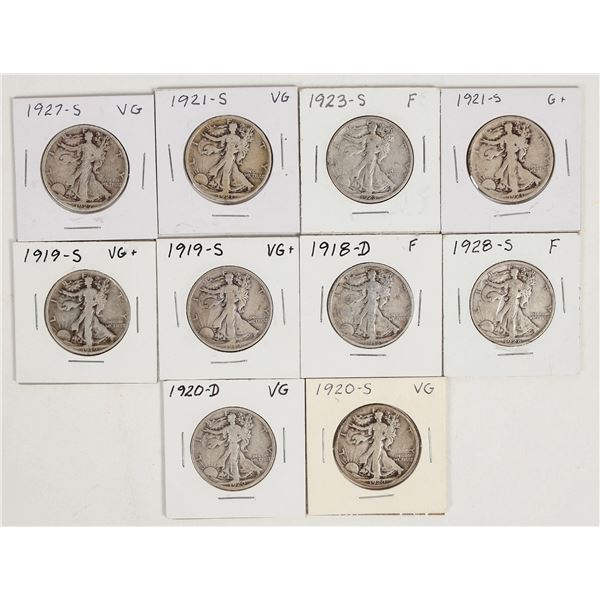 Walking Liberty Half Dollars 1918-1928 (10) [201328]