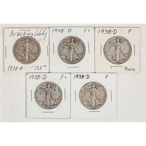 Walking Liberty Half Dollars 1938-D (5) [201340]