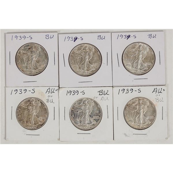 Walking Liberty Half Dollars 1939-S (6) [201341]