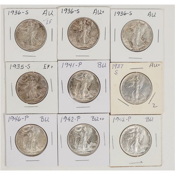 Walking Liberty Half Dollars (9) [201329]