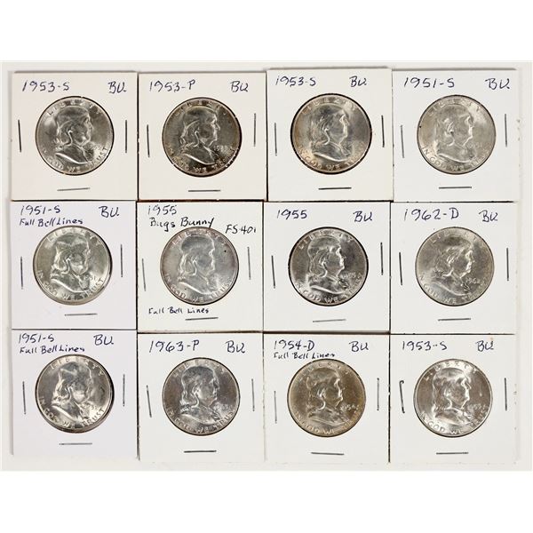 Franklin Half Dollars BU (12) [201176]