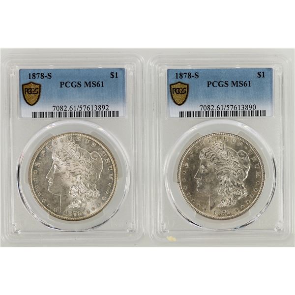 Morgan Dollars 1878-S (2) MS 61 [202345]