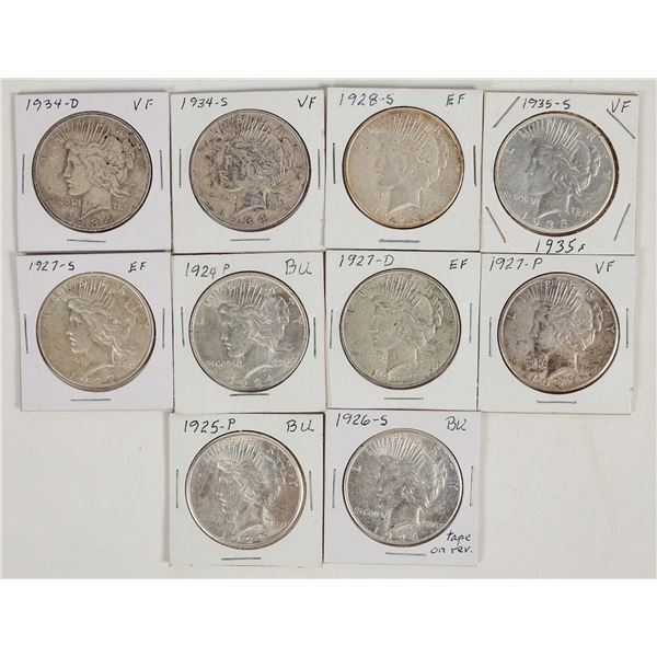 Peace Dollars (10 different dates) [201325]