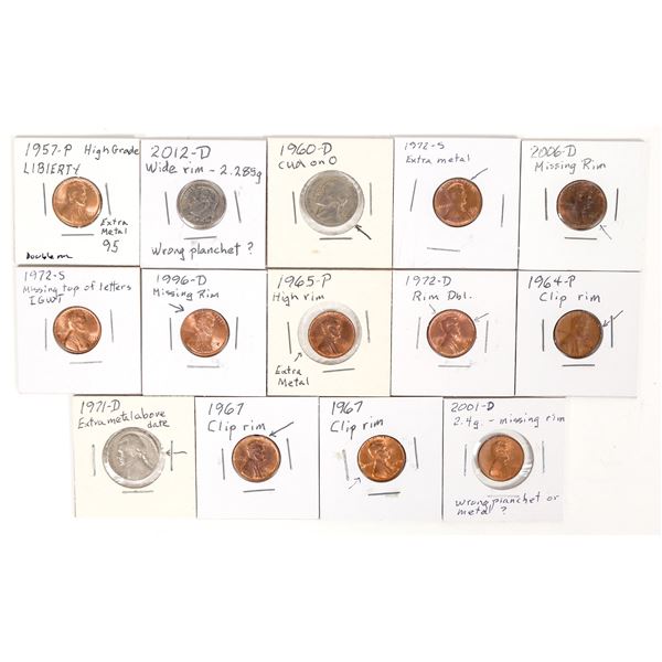 U. S. Error Cents, Nickels & Dime (14) [202420]