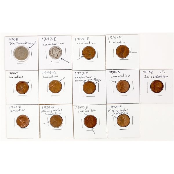 U. S. Error Coins: Laminations (13) [202421]