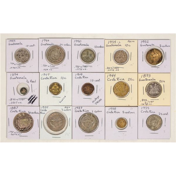 Coins of Costa Rica & Guatemala (15) [200687]