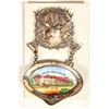 Image 1 : Elks Lodge Clam Badge With Porcelain Scene [200420]