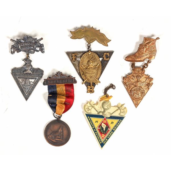 Knights of Pythias Pin Badges (5) [200421]