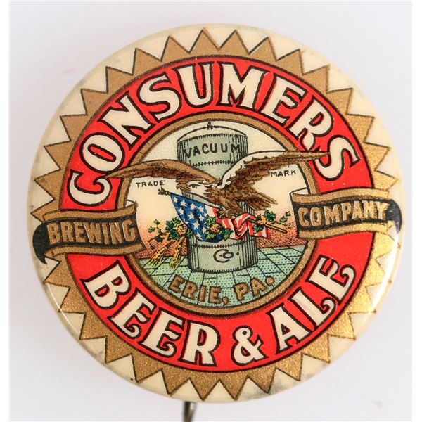 Consumers Beer & Ale Pinback [201389]