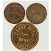 Image 1 : Small California Town Tokens (3) [198277]