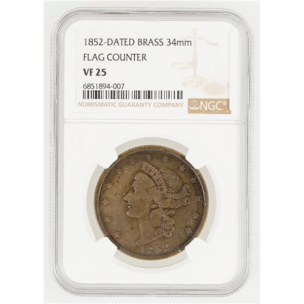 1852 Brass Flag Counter VF 25 [190730]