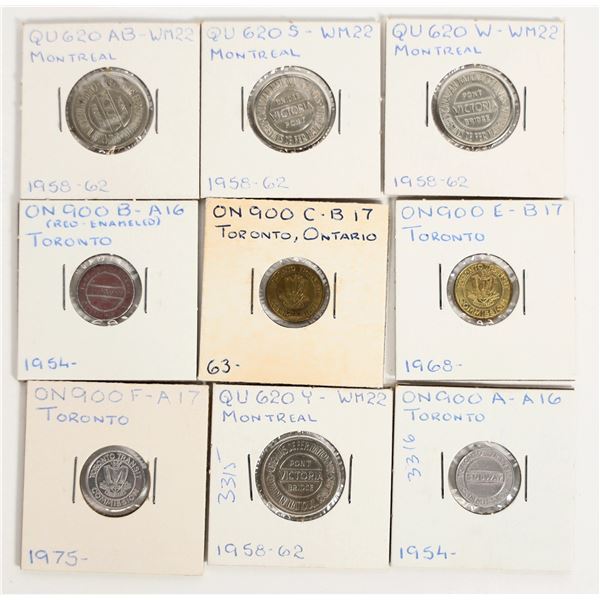 Transportation Tokens, Canada, 9 pcs [190715]