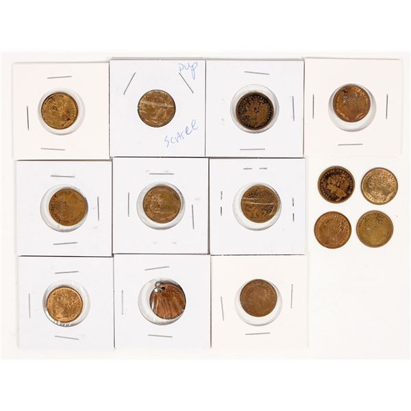 Brass Counters with Queen Victoria, 14 pcs [190693]