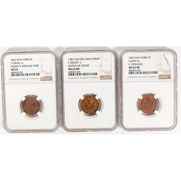 Mint State Civil War Store Cards (3) [202013]